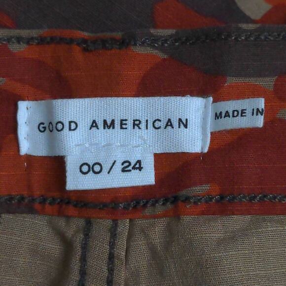 Good American Uniform Streetwear Pants Multicolor Camo High Rise 00 / 24 New - Picture 9 of 15